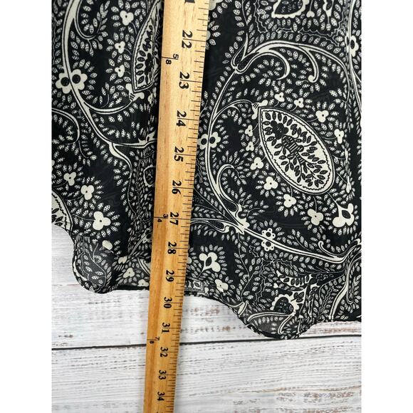 Vintage Diane Von Furstenberg Color Authority Black Paisley Button Down Shirt L - Picture 6 of 7